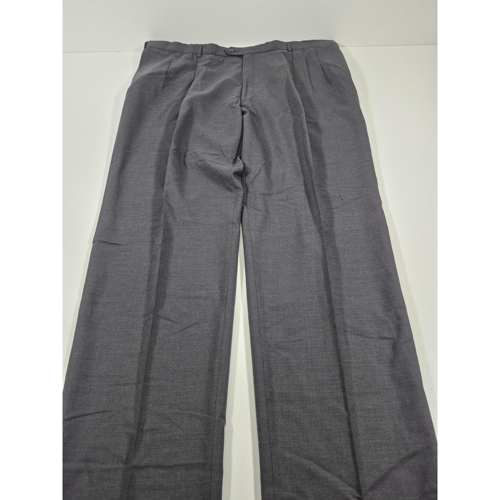 Palm Beach Reflex Dress Pants Mens 46x36 Black Wool Pleated Unhemmed NWT